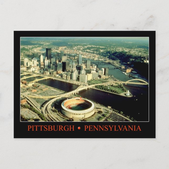 Postal Vista aérea de Pittsburgh, Pennsylvania (Anverso)