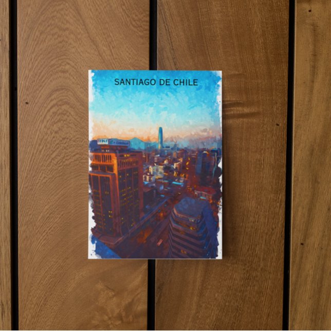 Postal Vista aérea de Santiago de Chile (chile santiago city view postcard)