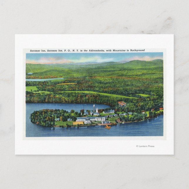 Postal Vista aérea de Saranac Inn (Anverso)