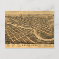 Vista aérea de South Bend, Indiana (1874)