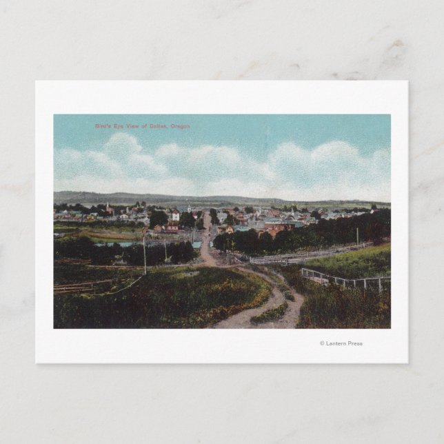 Postal Vista aérea de TownDallas, OR (Anverso)