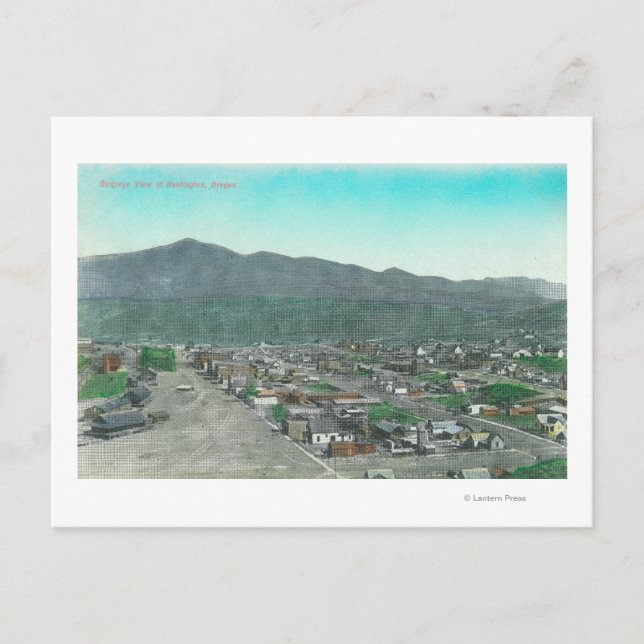 Postal Vista aérea de TownHuntington, OR (Anverso)