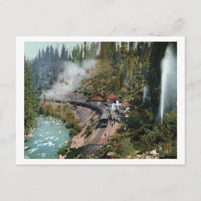 Postal Vista aérea de una estación de tren (Anverso)