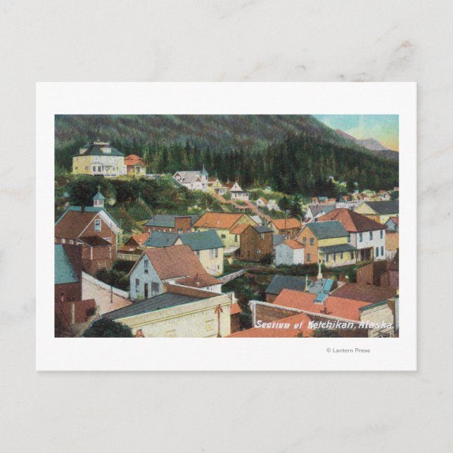 Postal Vista aérea de una sección de la ciudad (Anverso)