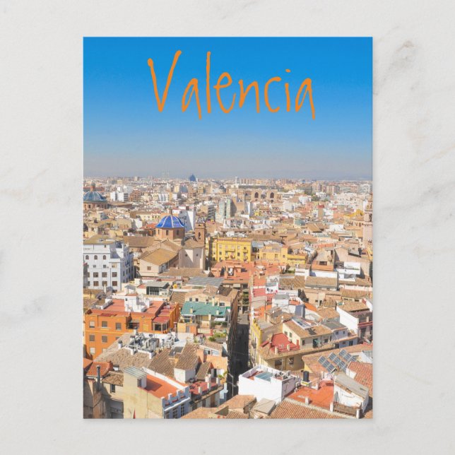 Postal Vista aérea de Valencia, España (Anverso)