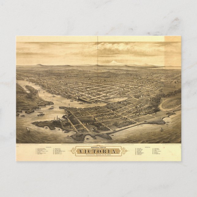 Postal Vista aérea de Victoria, Columbia Británica, Can (Anverso)