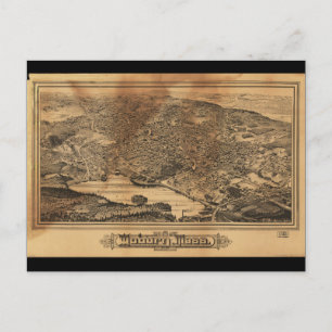 Postal Vista aérea de Woburn Massachusetts (1883)