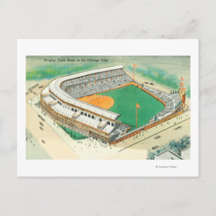 Postal Vista aérea del campo Wrigley # 3Chicago, IL