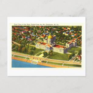 Postal Vista aérea del Capitolio de Chaleston, W.V.