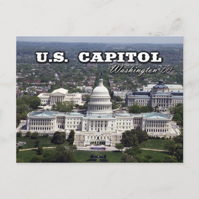 Postal Vista aérea del Capitolio de Estados Unidos en Was (Anverso)