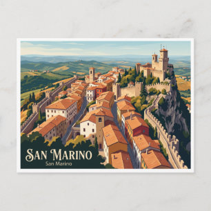 Postal Vista aérea del casco antiguo de San Marino y Mont