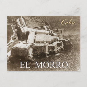 Postal Vista aérea del Castillo de Morro, La Habana, Cuba