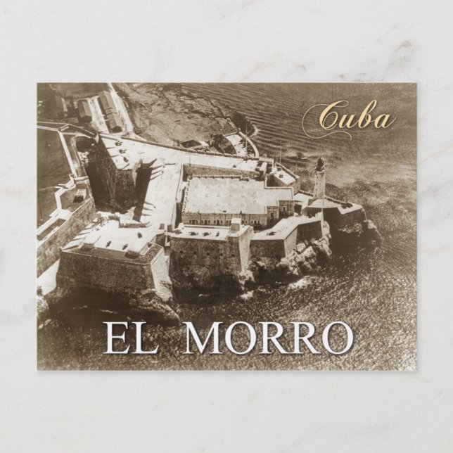 Postal Vista aérea del Castillo de Morro, La Habana, Cuba (Anverso)