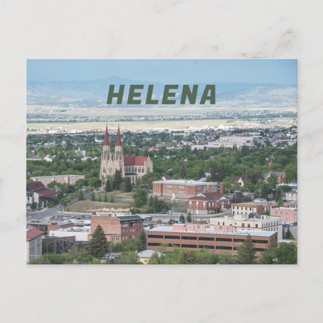 Postal Vista aérea del centro de Helena, Montana (Anverso)