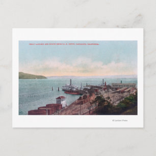 Postal Vista aérea del desembarco de ferris y norte