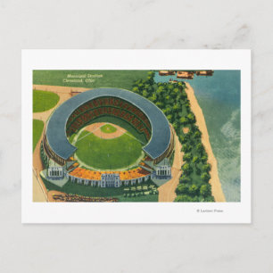 Postal Vista aérea del estadio municipal de Cleveland, OH