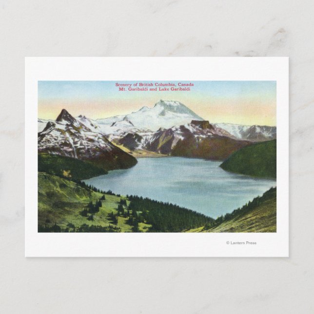 Postal Vista aérea del lago Garibaldi y del monte Garibal (Anverso)