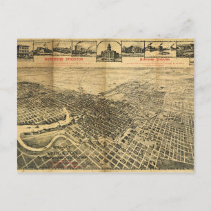 Postal Vista aérea del norte de Stockton, California, 189