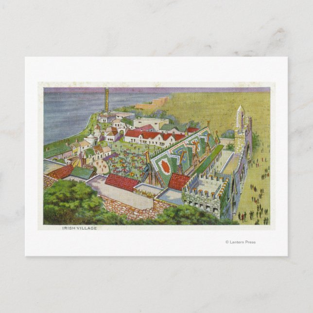 Postal Vista aérea del pueblo irlandés (Anverso)