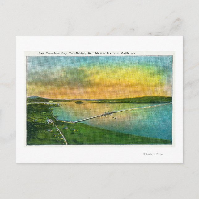 Postal Vista aérea del puente de la bahía a Hayward, CA (Anverso)