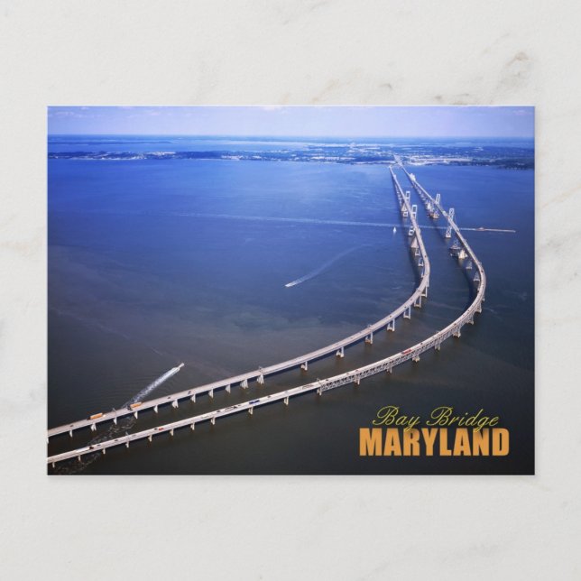 Postal Vista aérea del puente de la bahía de Chesapeake,  (Anverso)