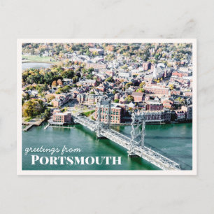 Postal Vista aérea del puente de Portsmouth New Hampshire