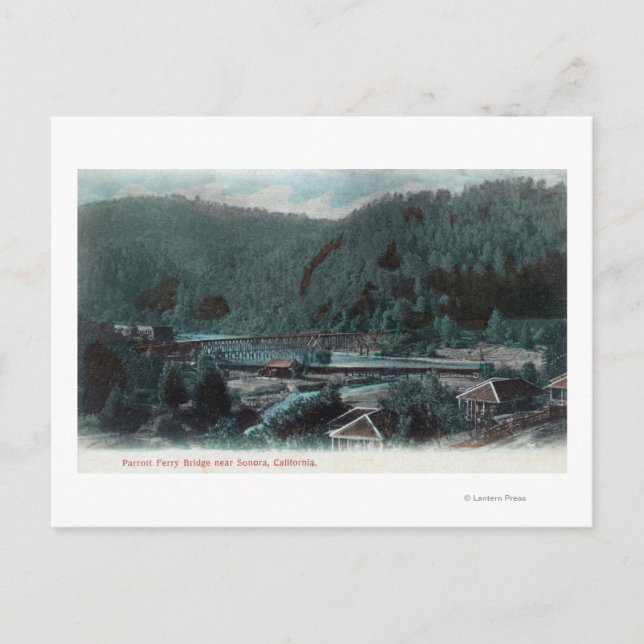 Postal Vista aérea del puente del ferry de ParrottSonora, (Anverso)