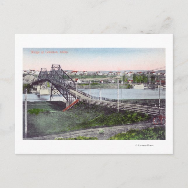 Postal Vista aérea del puente Lewiston, ID (Anverso)