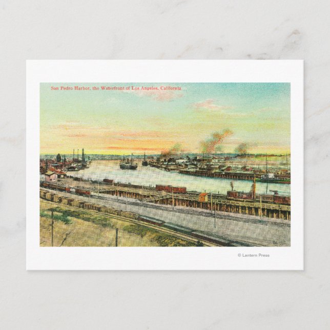 Postal Vista aérea del puerto de San Pedro (Anverso)