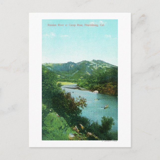 Postal Vista aérea del río ruso en el campamento de Rosa (Anverso)
