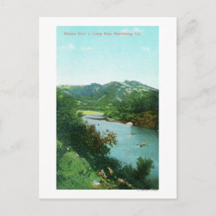 Postal Vista aérea del río ruso en el campamento de Rosa