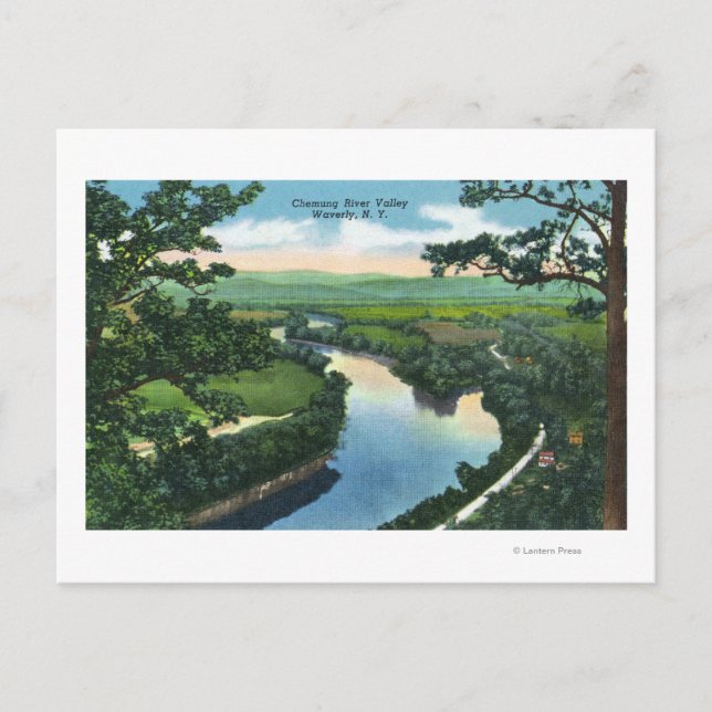 Postal Vista aérea del valle del río Chemung (Anverso)