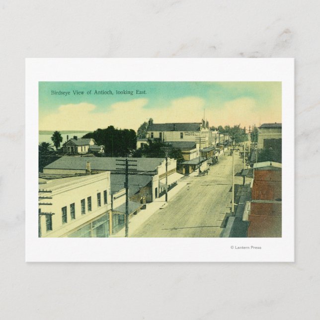 Postal Vista aérea oriental de Antioch, CA (Anverso)