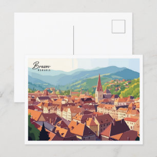 Postal Vista aérea Viajes artísticos de Brasov Rumanía