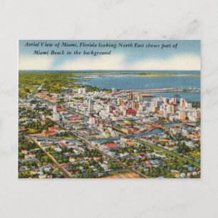 Postal Vista aérea vintage de Miami, Florida