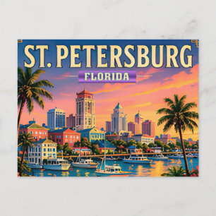 Postal 🌴 Vista al frente marítimo de San Petersburgo Flo