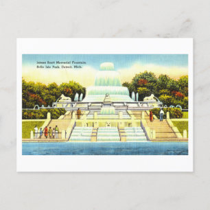 Postal Vista antigua de la fuente conmemorativa de James