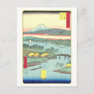 Postal Vista antigua del Mt. Fuji, Japón