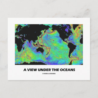 Postal Vista Bajo Los Océanos (Mapa Mundial De La Geograf