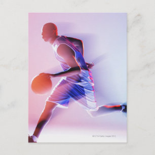 Postal Vista borrosa de los jugadores de baloncesto que s