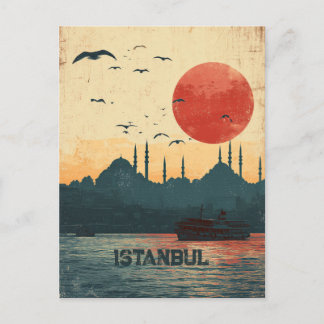 Postal Vista clásica del atardecer Estambul Turquía Viaje