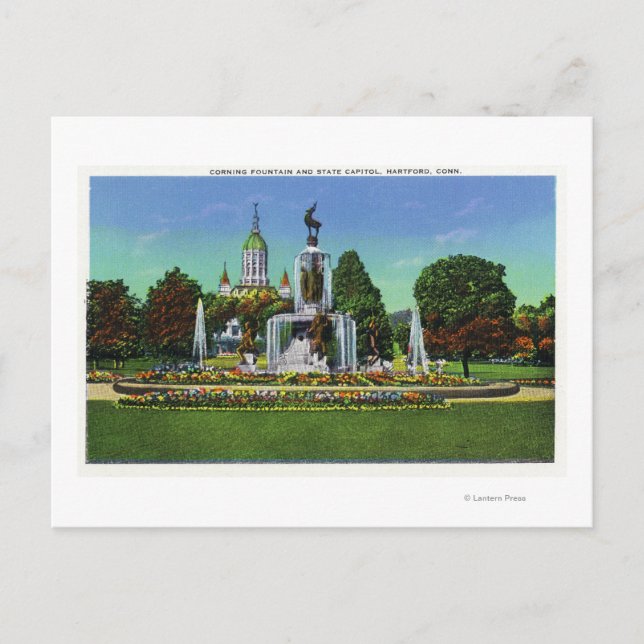 Postal Vista con el Capitolio Estatal Bldg a distancia (Anverso)