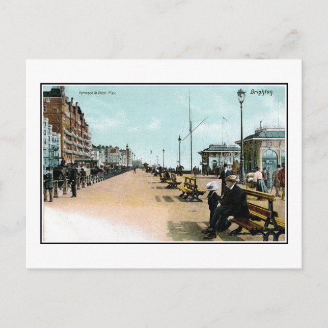 Postal Vista costera de 1903 West Pier Brighton Inglaterr (Anverso)