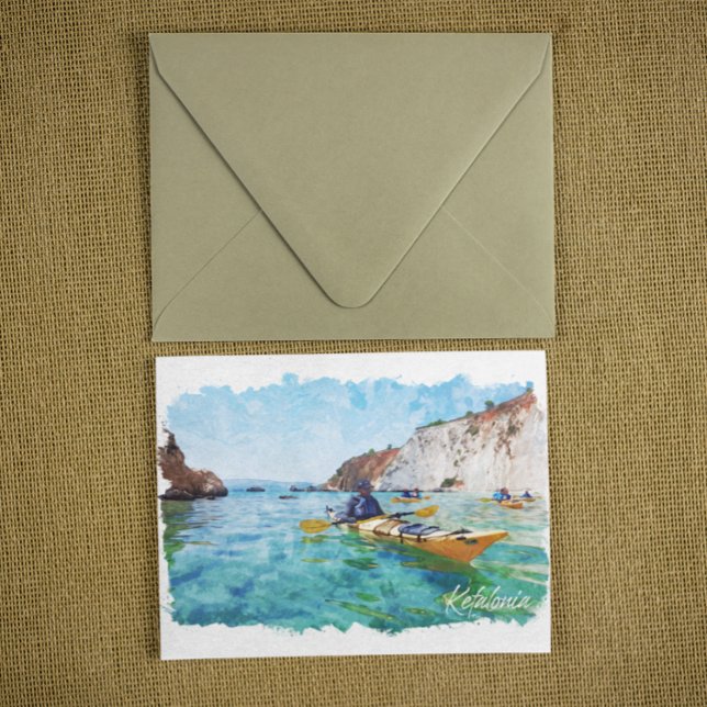 Postal Vista costera de Kefalonia Grecia (kefalonia greece coastal view postcard)