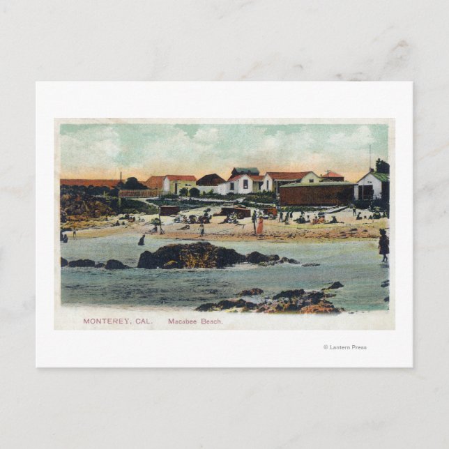 Postal Vista costera de la playa de MacabeeMonterey, CA (Anverso)