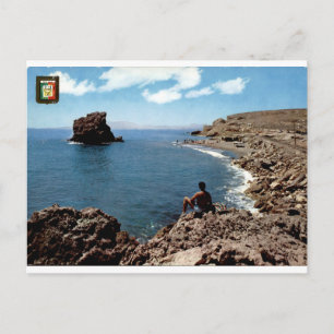 Postal Vista costera vintage del Peñón del Cuervo en Mála