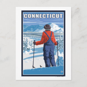 Postal Vista de admiración de ConnecticutSkier