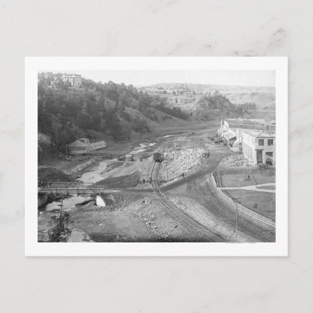 Postal Vista de aguas termales, fotografía SD (Anverso)