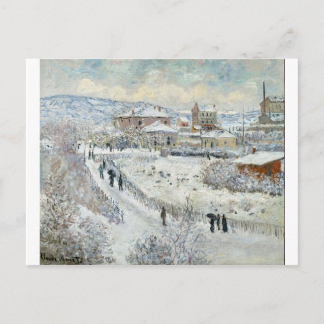 Postal Vista de Argentina en la nieve de Claude Monet (Anverso)