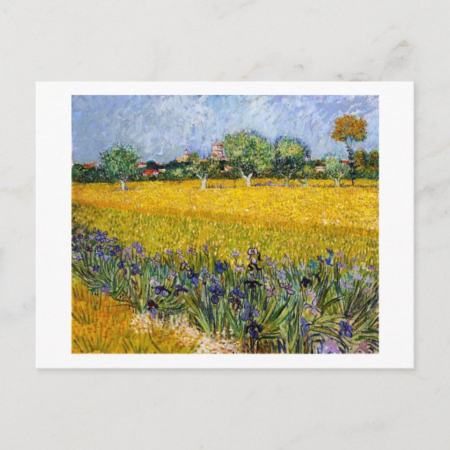 Postal Vista de Arles con pintura de Vincent van Gogh irl (Anverso)